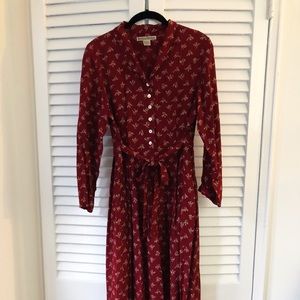 ✨ FINAL PRICE🇺🇸 Midi-Length Red Floral Dress